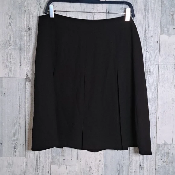 Anne Klein Chiffon Pleated Skirt 16 Black - Picture 4 of 8